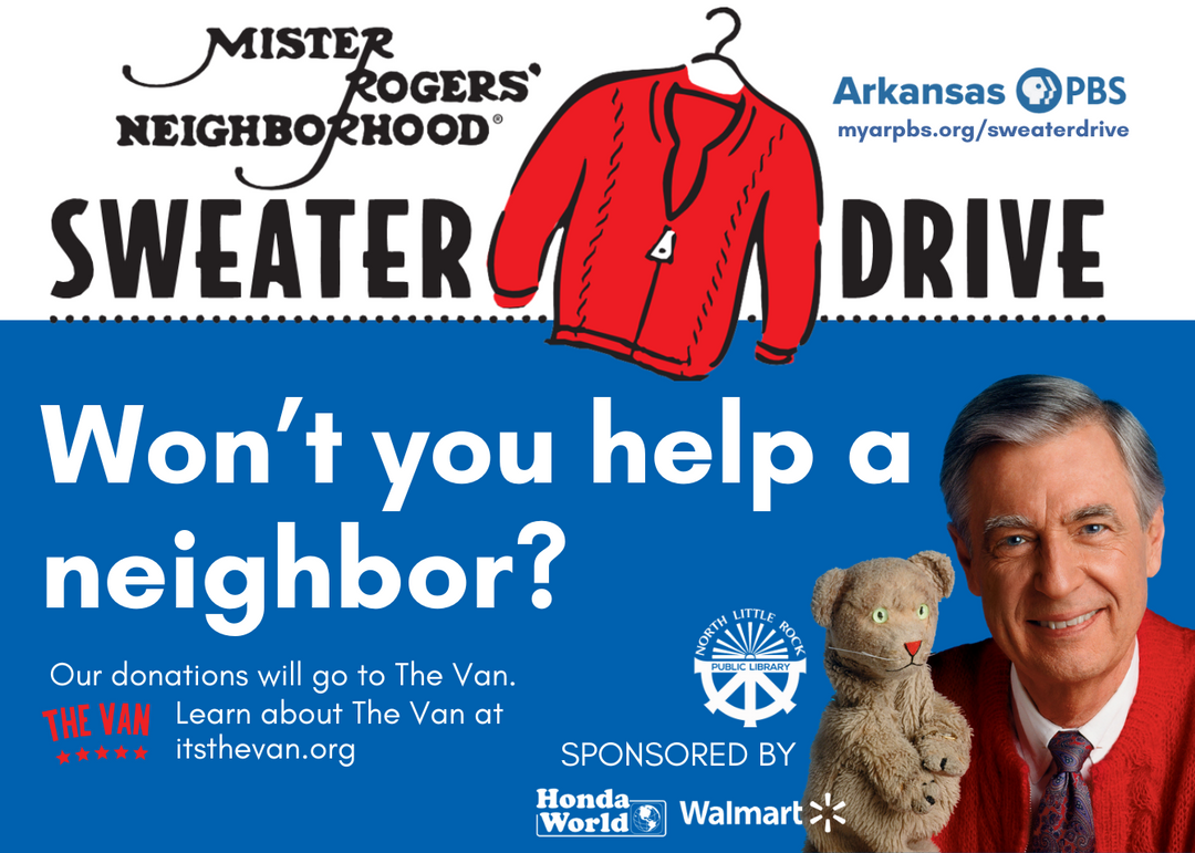 Join the NLRPLS in Supporting the Mister Rogers Neighborhood Sweater Drive This November