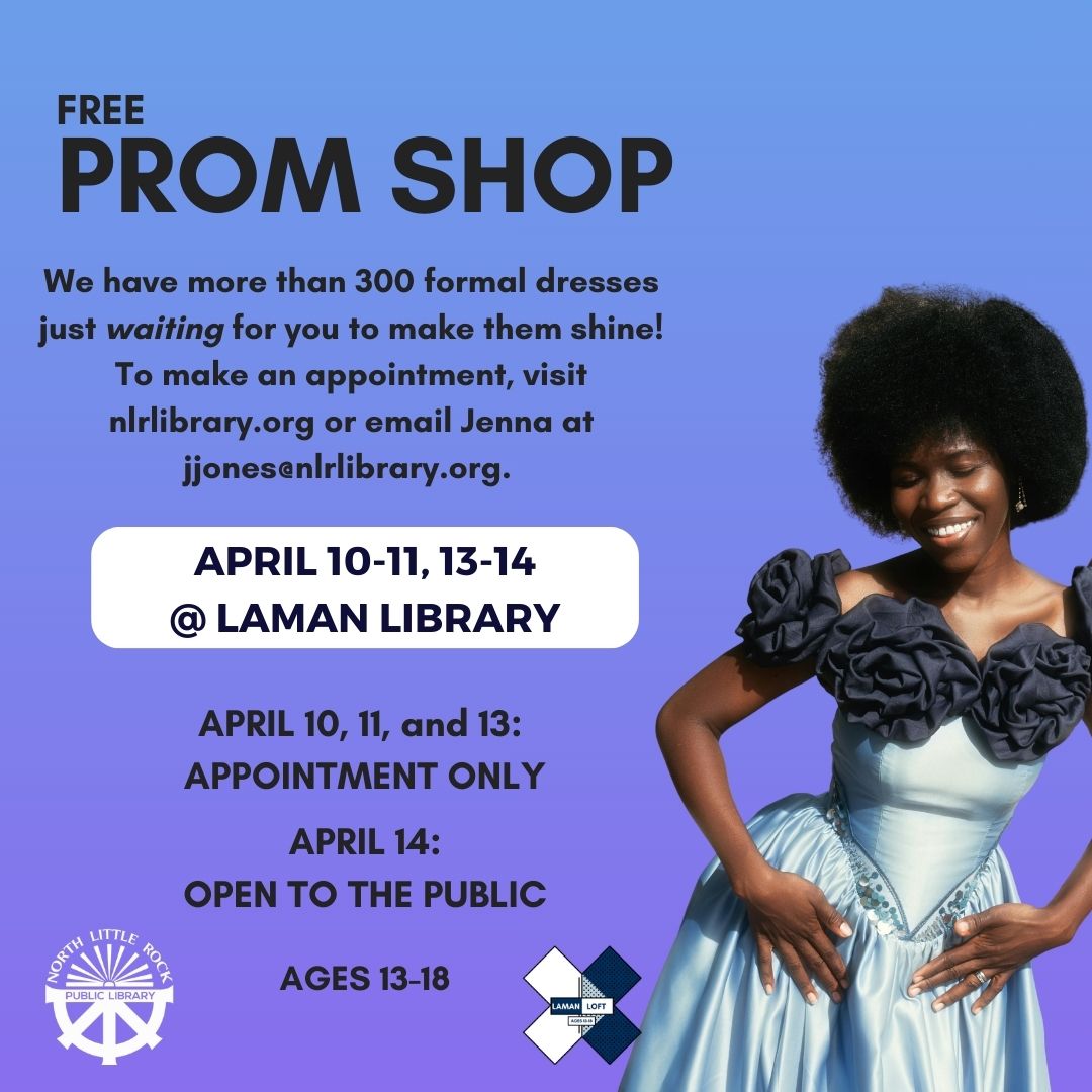 Free Prom Shop is April 10-11 & 13-14 at Laman Library.