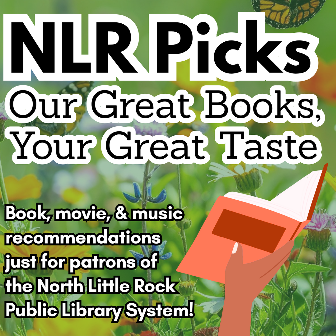 can I get purpose focused alt text for this -  2:14 PM Promotional graphic for NLR Picks, a new service from the North Little Rock Public Library System offering personalized book, movie, and music recommendations to patrons.