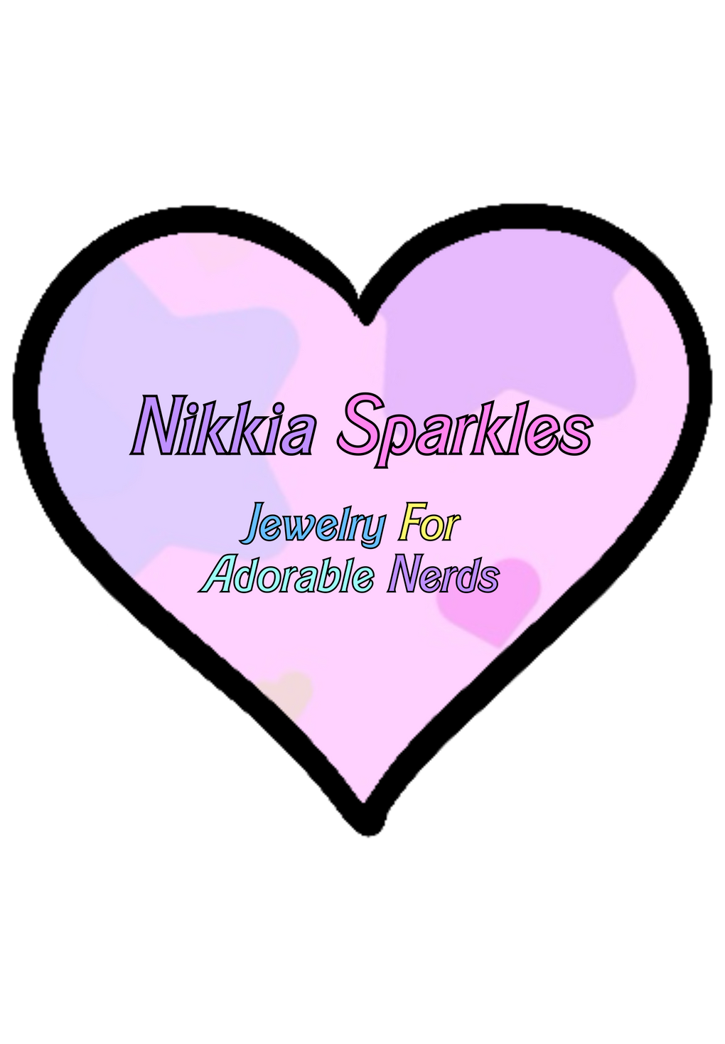 Heart-shaped logo with 'Nikkia Sparkles' text on a white background