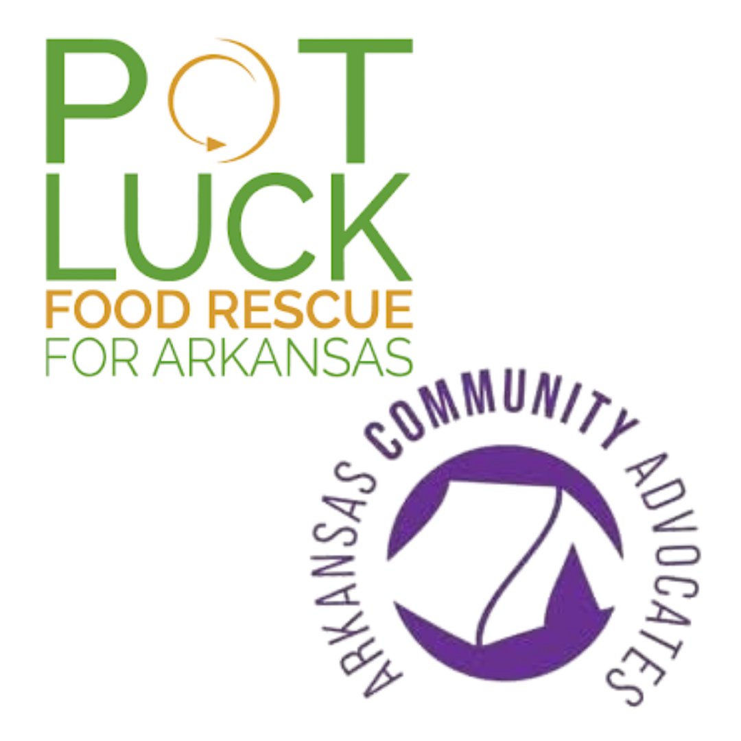 Logos fro Potluck Food Rescue and Arkansas Community Advocates.