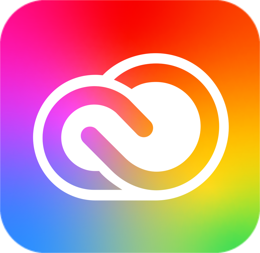 Rainbow Adobe Creative Cloud logo.