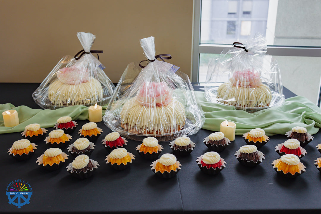 Cakes and mini cakes, generously donated by Nothing Bundt Cakes.